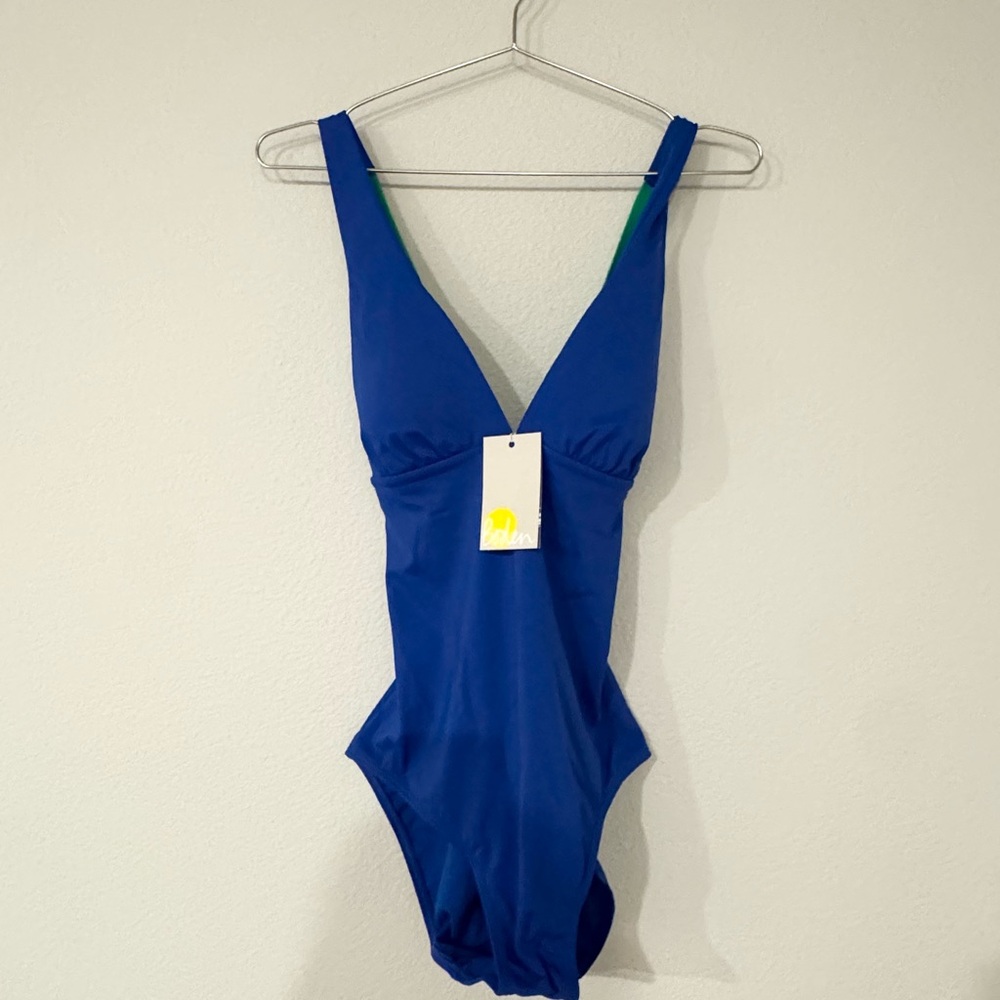 NWT Boden Paros Cross Back Color Block One Piece Swimsuit
